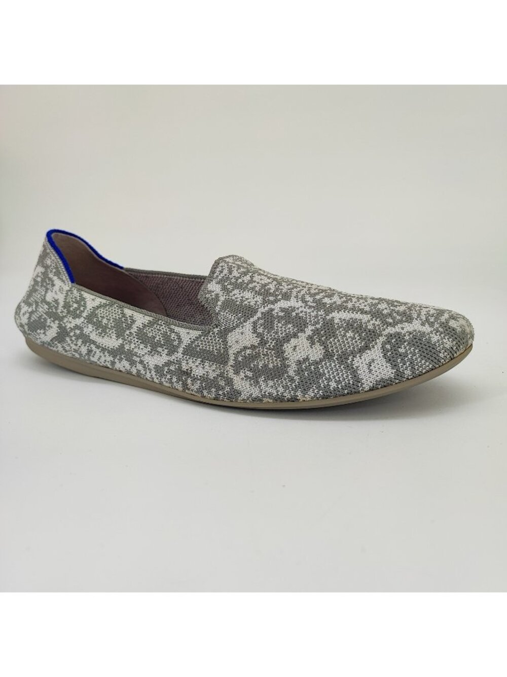 Rothy's The Loafer Women's Size 10.5 Gray White Python Print Shoes